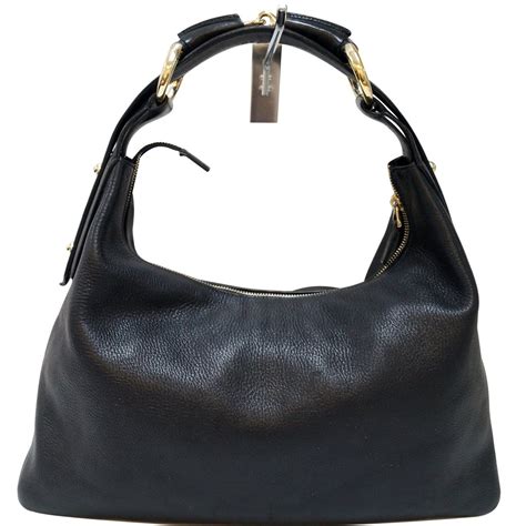 gucci leather hobo bag metallic with chain|gucci hobo bag vintage black.